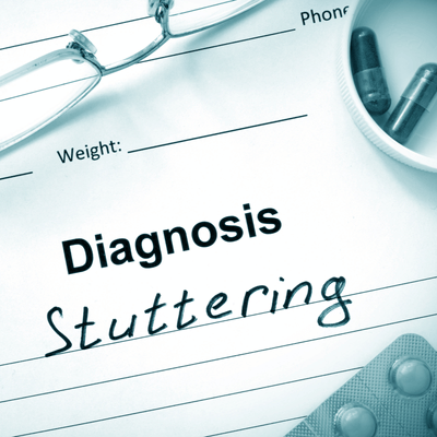 Medical form labeled stuttering highlights the diagnosis of sudden stuttering in teenager cases